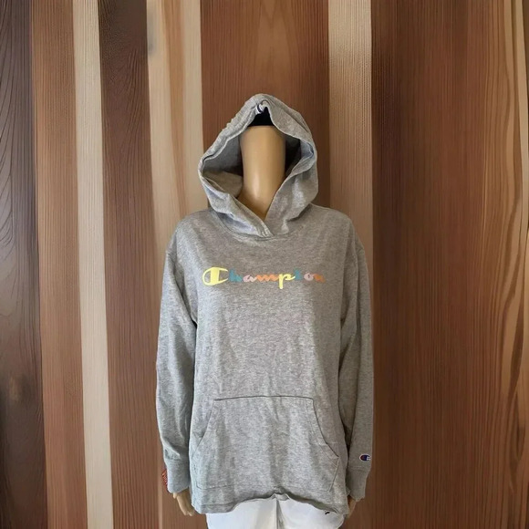 Champion Sweatshirt Hoodie Authentic Athleticwear Unisex XL Gray Pocket Pullover - Picture 1 of 9